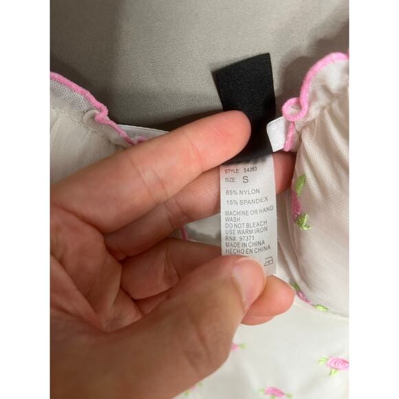 Babydoll Y2K Coquette Fairy Floral Tank Top Bra Corset Sheer Sz S - Picture 9 of 11